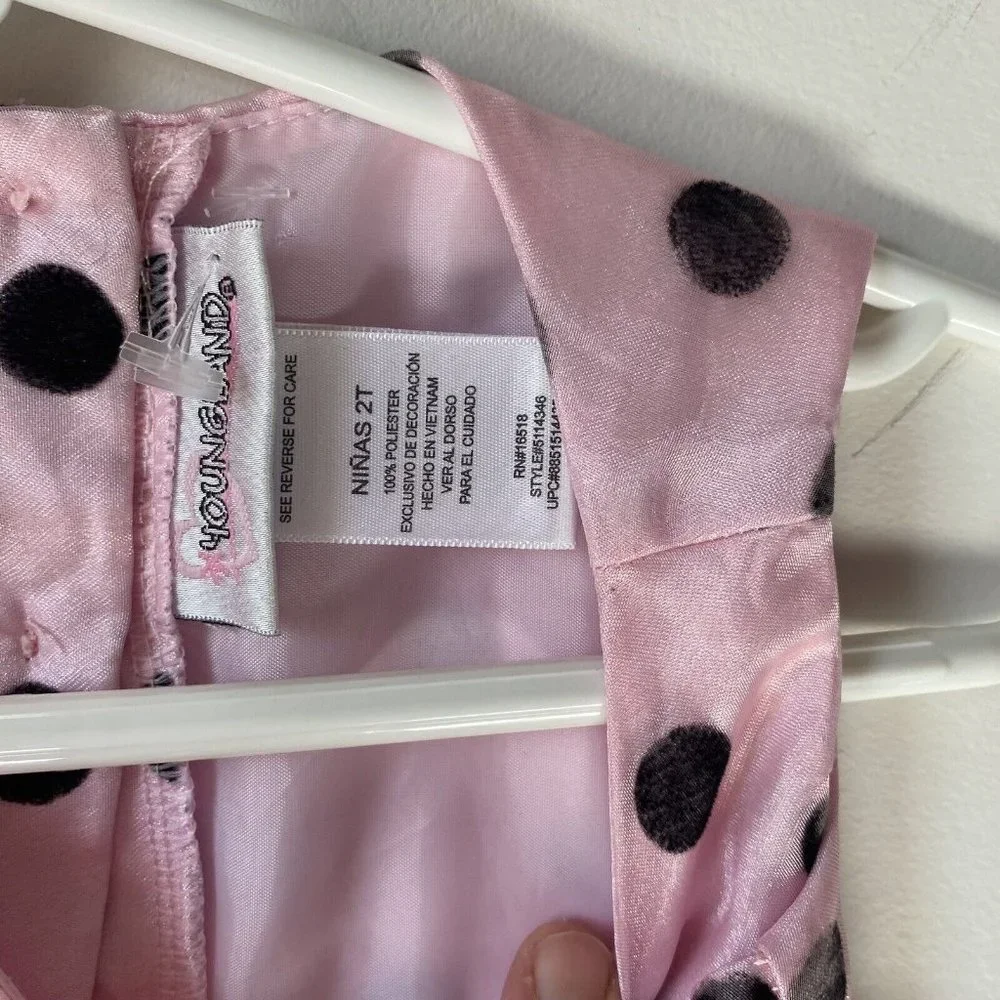 Youngland pink polka dot sundress‎ dress formal Easter wedding baby girl 2T